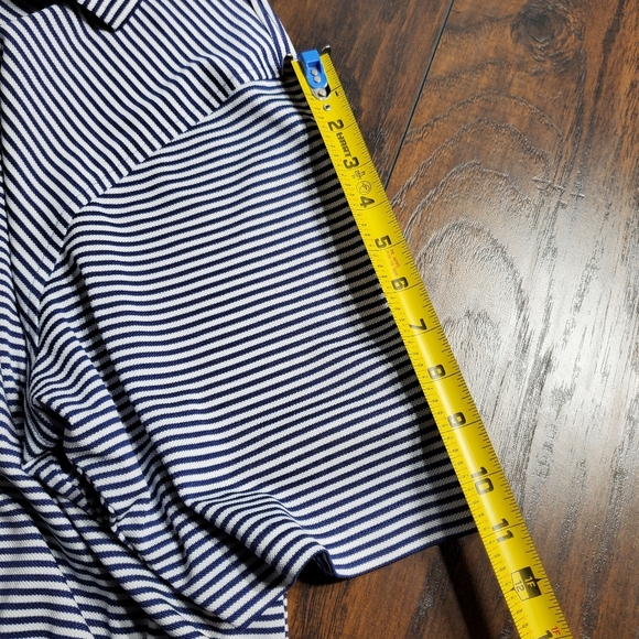 Mens F&G Tech Golf Polo blue & white striped sz XXL - Picture 6 of 9
